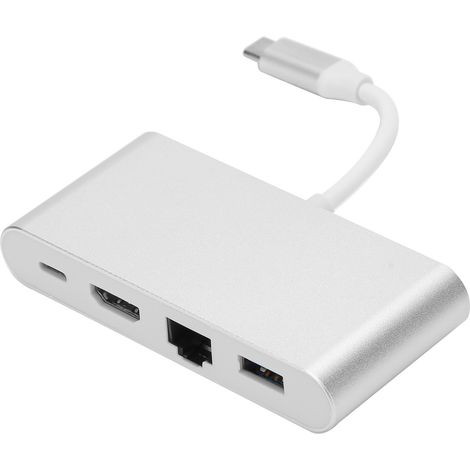 4-in-1 USB-C-auf-USB-3.0-Adapter + HDMI + Gigabit-Netzwerkanschluss + PD-Ladefunktion (1/5)