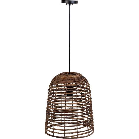 Lámpara de techo de hoja de banana natural marrón, d30x36,5h cm (1/5)