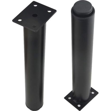 (25-42 cm, negro) Juego de 4 patas de metal resistentes y ajustables para mesas, camas y sofás. (1/3)