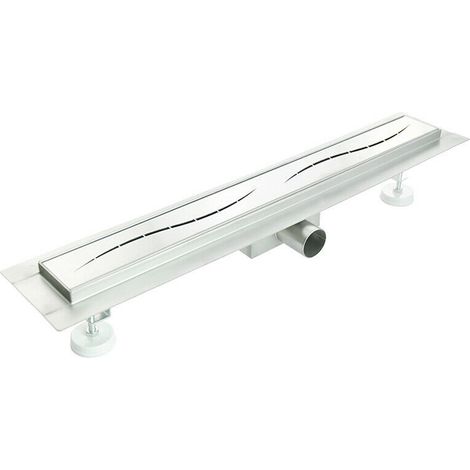 Caniveau de douche à l'italienne en acier inox mod. Onda 50 cm