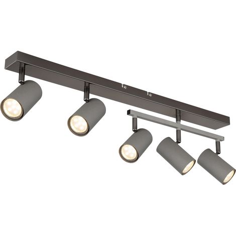 Barre de spots de plafond Gunmetal 5x GU10