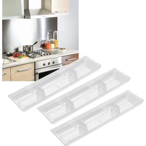 Ölauffangset für Dunstabzugshauben – 3 rechteckige ABS-Teile (27 x 6 x 3 cm) – Einfache Montage und Reinigung