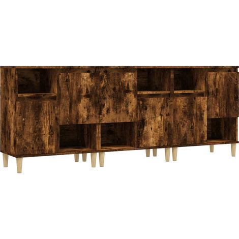 Credenza cassettiera mobile contenitore organizer cucina soggiorno salotti 3 pezzi 60 x 35 x 70 cm legno ingegnerizzato marrone 020037047