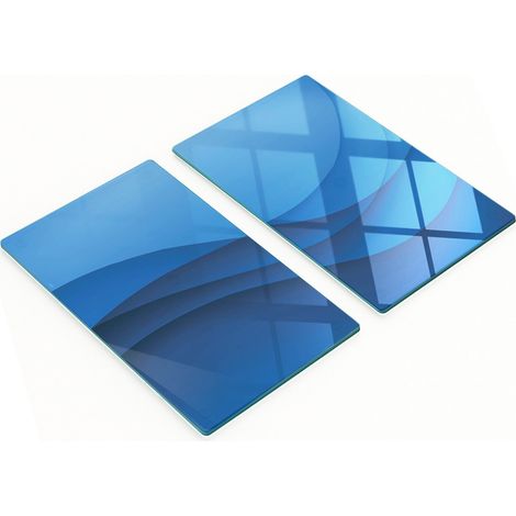 Planches décoratives multifonctions en verre pour la cuisine, motif vagues, 2 x 30 x 52 cm (1/5)