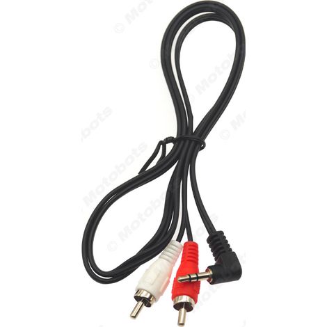 Câble audio/vidéo stéréo coudé 3,5 mm 1 vers 2, câble AV 1 mètre, câble RCA, câble pour casque stéréo. (1/4)