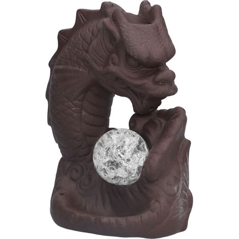 Brûleur d'encens à reflux en céramique, porte-encens en forme de dragon, brûleur d'arômes, ornement de décoration intérieure (1/5)