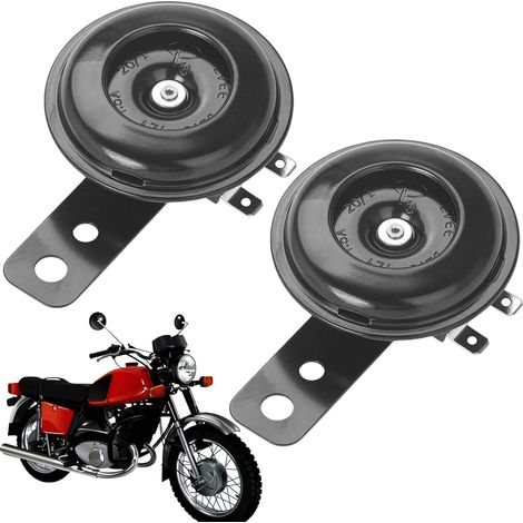 Clacson Auto,Clacson Universale 12V,12V Clacson Moto,Clacson Moto Forte Potente,Tromba Auto,Tromba Potente Clacson per Moto,Scooter,Veicolo,ATV,Quad,Moped,Nero (1/5)