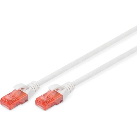 DIGITUS Cavo LANCat 6-0,5m - Cavo di rete RJ45 - UTP non schermato - Compatibile con Cat-6A e Cat-5e - White