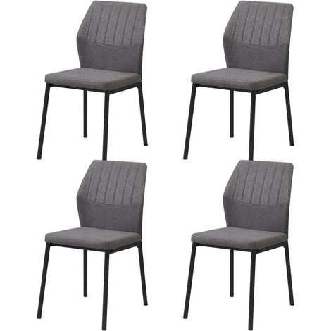 Esszimmerstühle 4er Set, Polsterstühle dunkelgrau, Küchenstühle mit ergonomischem Design (1/5)
