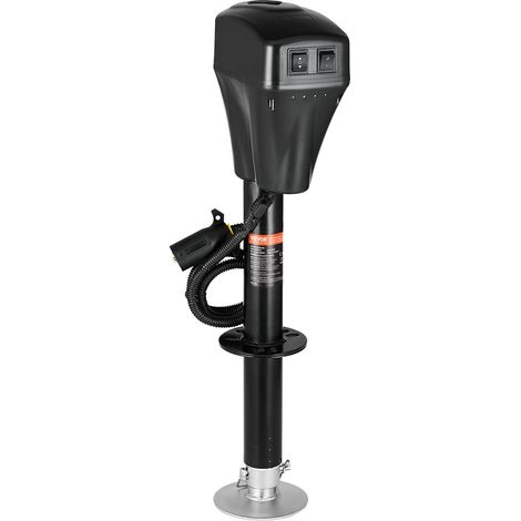 Cric de Remorque Électrique, 2267 kg, Cric de Camping-car Robuste avec Connecteur à 7 Broche, Manivelle, LED, Plage de Levage 255-860 mm, Résistant aux Intempéries, pour Remorques Camping-cars (1/5)