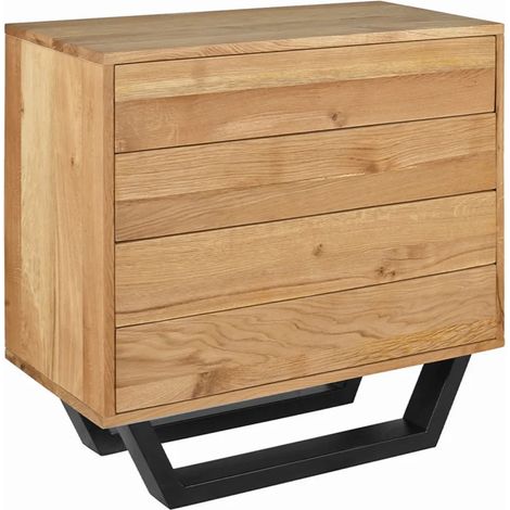 Commode en bois de chêne massif et pieds en métal noir - OTTAWA (1/5)