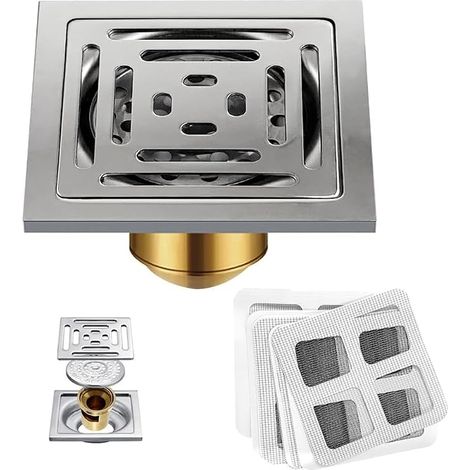 Kit de siphon de sol avec accessoires de filtration et évacuation pour salle de bain et cuisine (1/5)
