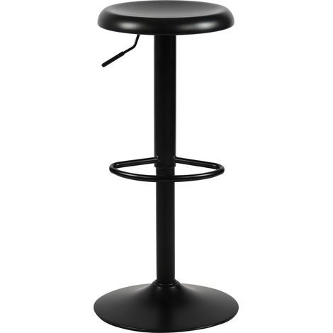 Sgabello da bar x1 altezza regolabile con poggiapiedi design moderno in metallo nero 100005777