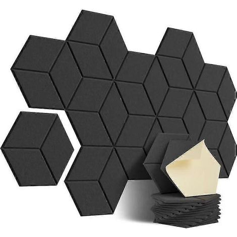 Lot de 12 panneaux acoustiques en mousse auto-adhésive, pour l'isolation phonique et le traitement acoustique. (1/5)