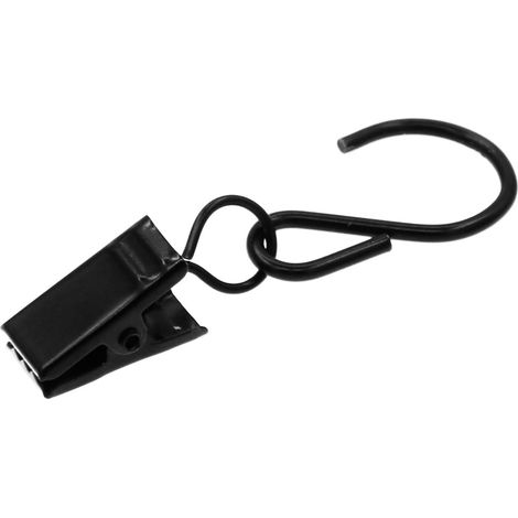 Clip Accroche Métallique - Pour Guirlandes Lumineuses Rideaux Tentes Extérieur Intérieur - 40 Pièces - Noir