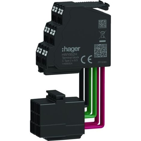 Connecteur d'auxiliaire type C 26/3 pour ZSI, OAC - HAGER HWY952H