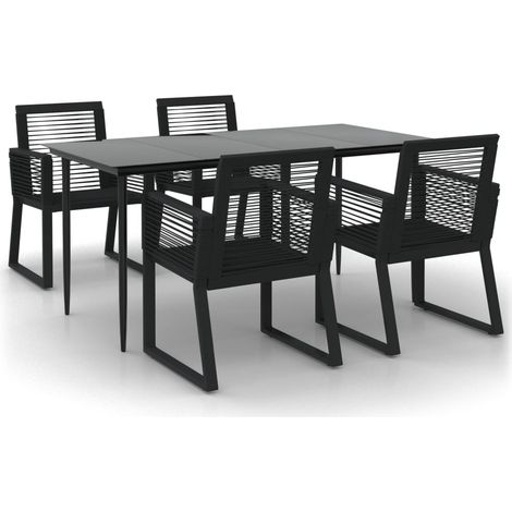 Maison Exclusive - Set da Pranzo da Giardino 5 pz Nero in Rattan PVC (1/5)