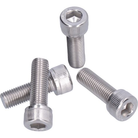 4 Vis à tête hexagonale creuse M10x30 Acier Inox A2, Pas 1.25mm, Lot de 4 pour Bricolage et Fixation (1/5)