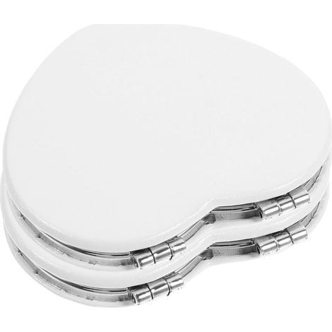 2pièces Miroir Cuir Miroirs à Main Forme De Cœur Compactes pour Maquillage Et pour Retouches De (1/5)