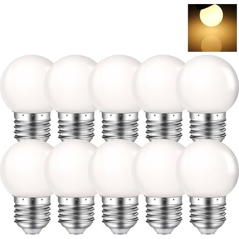 Ampoule LED G45 - Lot 10 - E27 - 1 W - 80 Lm - Blanc Froid (6000 K) - 360° - Économique (1/5)