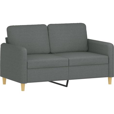 Canapé Sofa à 2 places Gris foncé 120 cm Tissu (1/5)