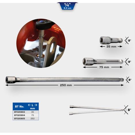 BRILLIANT TOOLS Rallonge pivotante 1/4" 35 mm - BT020903 (1/5)