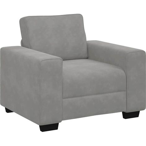 Maison Exclusive - Sillón sofá gris claro 100x77x82 cm terciopelo (1/5)