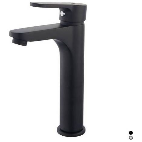 MISCELATORE MONOCOMANDO LAVABO ALTO SERIE PACO Misura: Nero opaco - Senza piletta