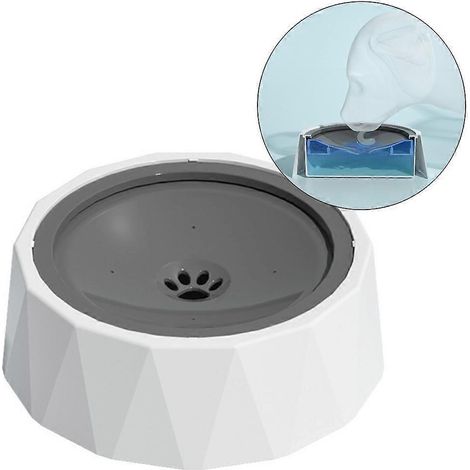 Gamelle d'eau anti-débordement pour chat, fontaine à eau flottante, distributeur d'eau ralentissant (1/4)