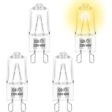 Ampoule Halogène G9 - Lot de 4 - 40W 230V - Résistance 300°C - Pour Four Et Micro-ondes - Blanc Chaud (1/5)