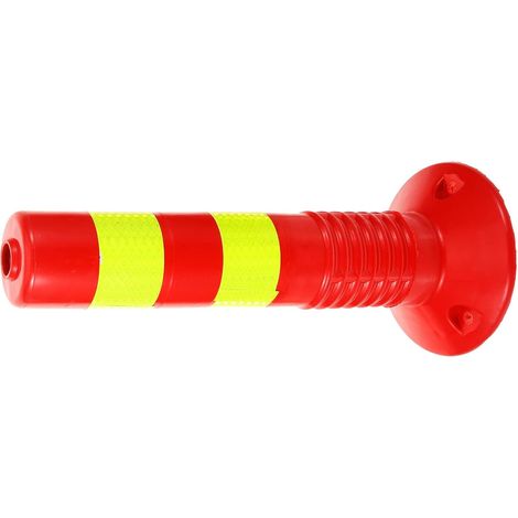 Potelet Extérieur de Stationnement en PU Rouge Protection Anti-Collision et Longue Durée, Borne de Sécurité pour Parking et Voies D'accès (1/5)