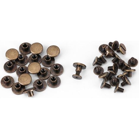 Jiajia AI, Rivets Tubulaires Tête Plate en Laiton Vis Ecrous, 20pcs pour jardin, terrasse et extérieur (1/5)
