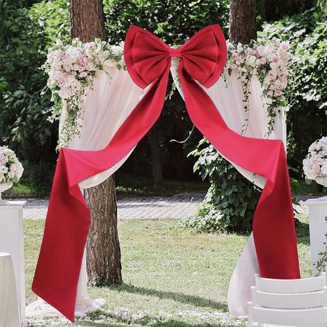 Bow - 75 Pouces - Ruban Décoratif Pour Arrière-Plan De Chambre - Accessoire De Décoration Pour Mariage Noël Et Événements - 1 Pièce (1/5)