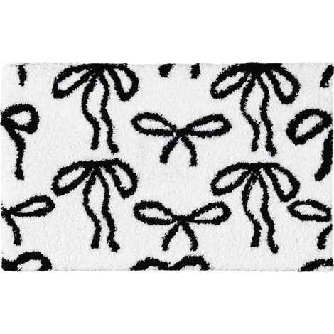 Tapis de bain Moody Black Bow, 51 x 81 cm, antidérapant et absorbant – Tapis de salle de bain rétro et mignon, compatible avec une d (1/5)