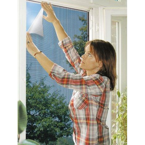Schellenberg 50720 Moustiquaire fenetre anti chaleur et anti regard reflechissante recoupable, avec bande auto agrippante, 130 x 150 cm, Anthracite