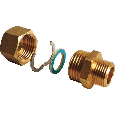 Flamco Verschraubungsset, flachdichtend für Wellrohr DN 16, 1/2" Außengewinde