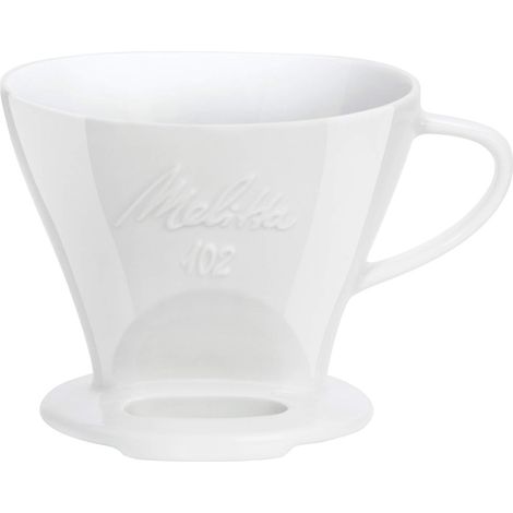 Porte Filtre à Café en Porcelaine, Pour Over, Blanc, Taille 102 (1/3)