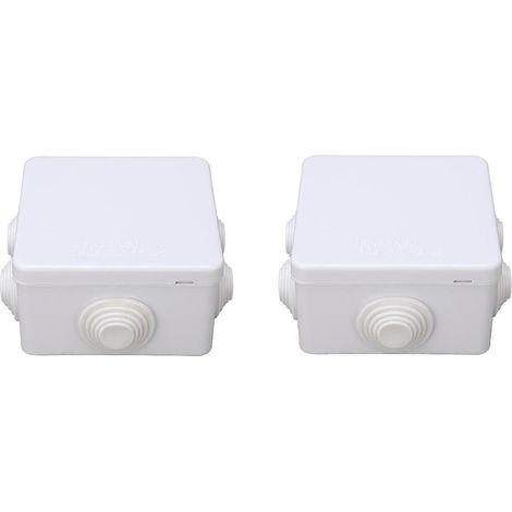 2 Stück elektrische Anschlussdosen mit Aussparungen, ABS-Kunststoff, IP55 wasserdicht, Projektgehäuse 85x85x