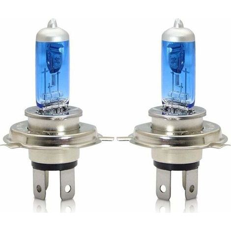 Bombillas halógenas UlisemH4 P43t para faros delanteros, 60/55W, 5000k, luz blanca cálida, luz alta/luz baja, 12V, para coche y moto, 2 unidades. (1/2)