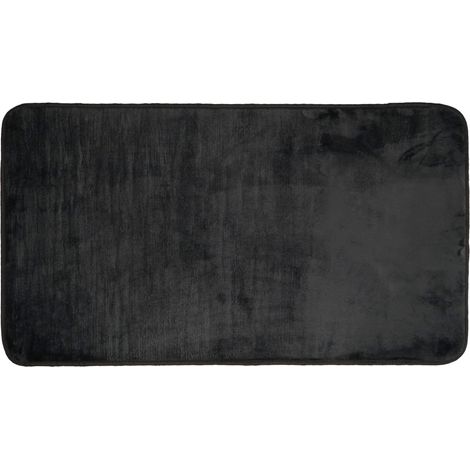 Tapis Uni en Flanelle "Flanou" 60x110cm Noir (1/3)