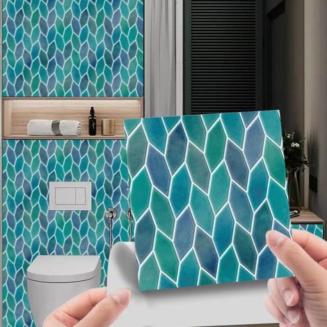 Lot de 30 autocollants 3D pour carrelage de cuisine et salle de bain Motif Motifs géométriques 2020 cm,Style I (1/4)