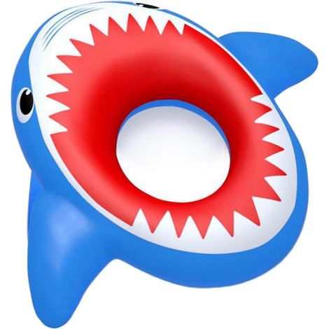 Bouée gonflable en forme de requin avec une structure épaisse pour piscines, modèle 2025, un accessoire flottant conçu pour les activités nautiques récréatives.-AquaForge (1/5)