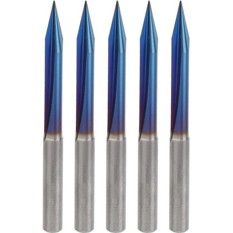 5 Stück 2-schneidiger V-förmiger Gravierfräser mit 4 mm Schaft, gerader Schaft, Holzbearbeitungswerkzeuge 4x0,4x20