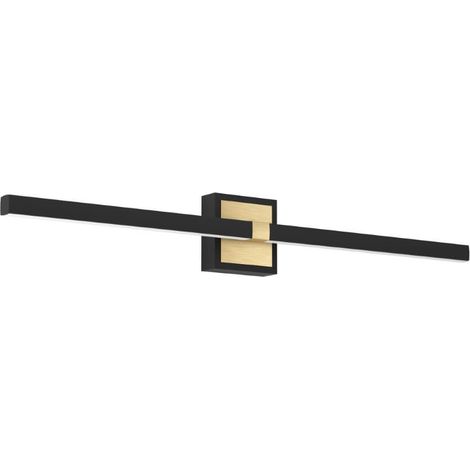 Lampe murale LED Peguera aluminium, noire en acier, laiton brossé Plastique blanc 17,5W 3000K L: 80 cm H: 11 cm Dimmable (1/3)