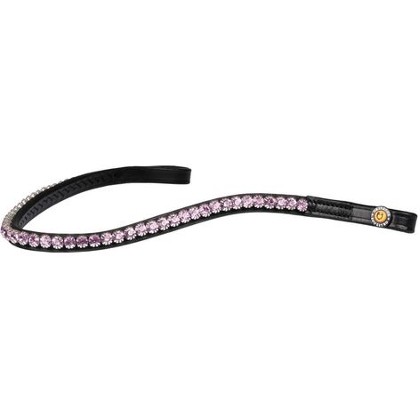 taglia unica, Nero e Argento: Frontalino per briglia inglese in cuoio con strass colorati (1/5)
