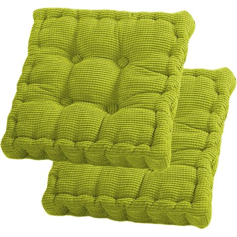 Coussins de siège, lot de 2 coussins de sol, 40 x 40 cm, coussins de chaise, rembourrage en coton, coussins de sol épais, coussin de yoga, lit pour animaux de compagnie, coussin pour intérieur et (1/5)