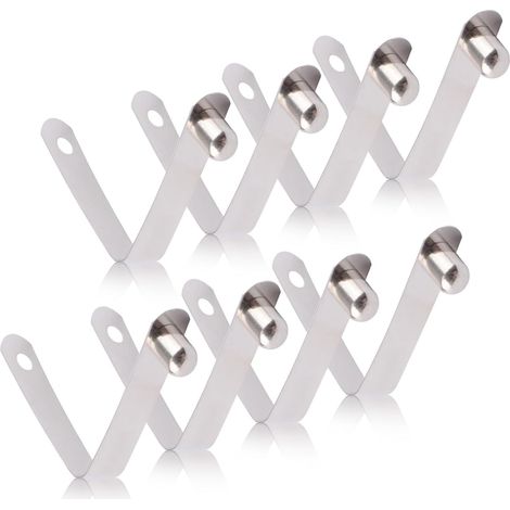 8pcs Clips à bouton poussé 8mm Kayak Paddle Spring Snap Clips, Clips à poteau de tente en acier inoxydable pour poteau de tente de camping Paddle (1/5)