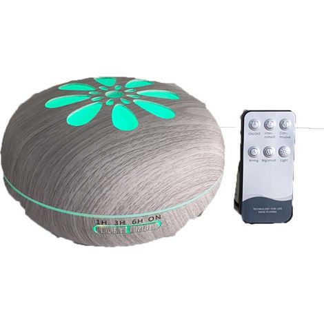 Humidificateur d'aromathérapie ultrasonique 550 ml, diffuseur d'huiles essentielles avec nébuliseur et 7 couleurs LED, silencieux, idéal pour le yoga, finition bois. (1/5)