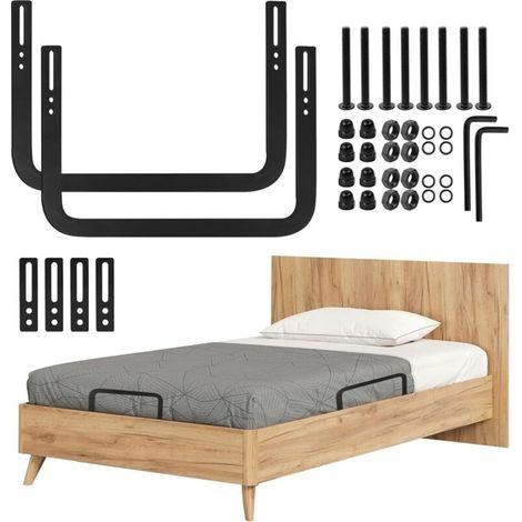 Arret Matelas, Cale Matelas pour Lits Massifs, Lattes, Tatamis, Lits Flottants et Sommiers, RéGlable Anti Glisse pour Matelas, Barre de Retenue de Matelas, Retenue de Matelas en Métal, 2 Pièces (1/4)