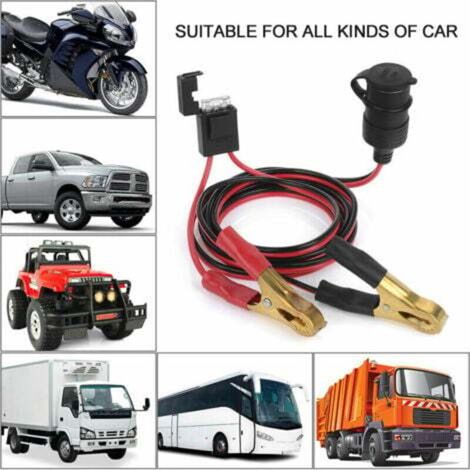 12V 24V femelle voiture allume-cigare prise à batterie pinces crocodiles connecteur 2FT voiture batterie pince-sur câble de charge d'extension-- (1/3)
